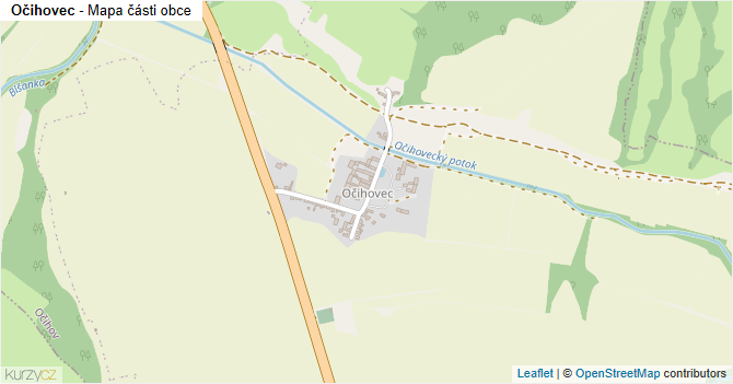 Očihovec - mapa části obce