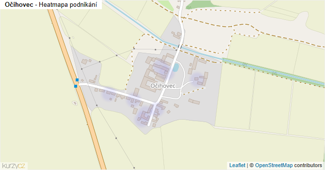 Očihovec - mapa podnikání