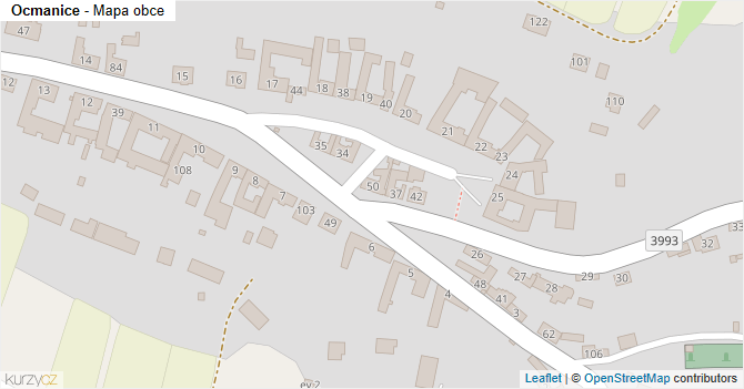 Ocmanice - mapa obce