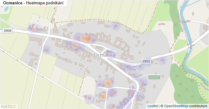 Ocmanice - mapa podnikání