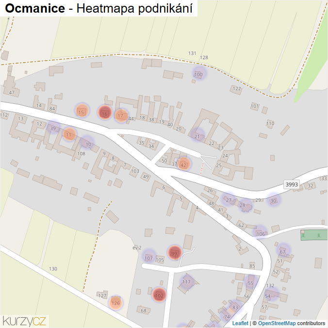 Mapa Ocmanice - Firmy v části obce.