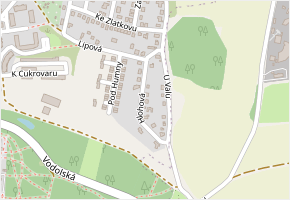 Hlohová v obci Odolena Voda - mapa ulice