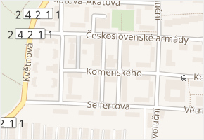 Horní náměstí v obci Odolena Voda - mapa ulice