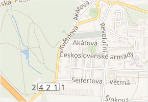 Husova v obci Odolena Voda - mapa ulice