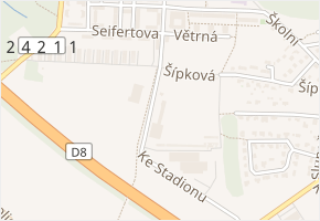 Ke Stadionu v obci Odolena Voda - mapa ulice