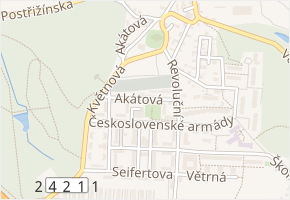 Lidická v obci Odolena Voda - mapa ulice