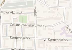 Revoluční v obci Odolena Voda - mapa ulice