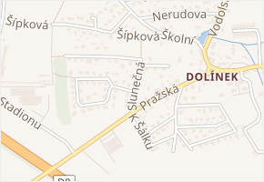 Slunečná v obci Odolena Voda - mapa ulice