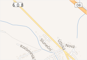 Teplická v obci Odolena Voda - mapa ulice