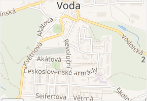 U Lékárny v obci Odolena Voda - mapa ulice