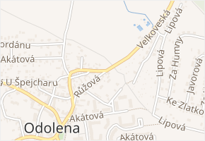 Velkoveská v obci Odolena Voda - mapa ulice