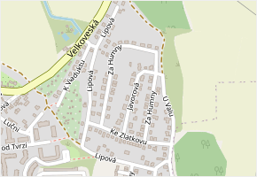 Za Humny v obci Odolena Voda - mapa ulice