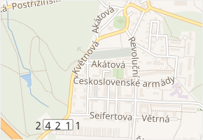 Žižkova v obci Odolena Voda - mapa ulice