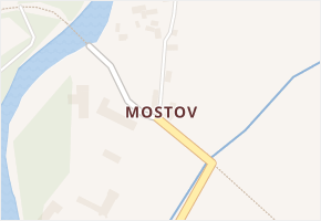 Mostov v obci Odrava - mapa části obce