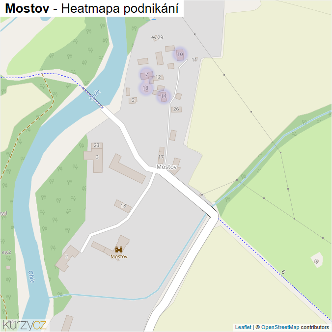 Mapa Mostov - Firmy v části obce.
