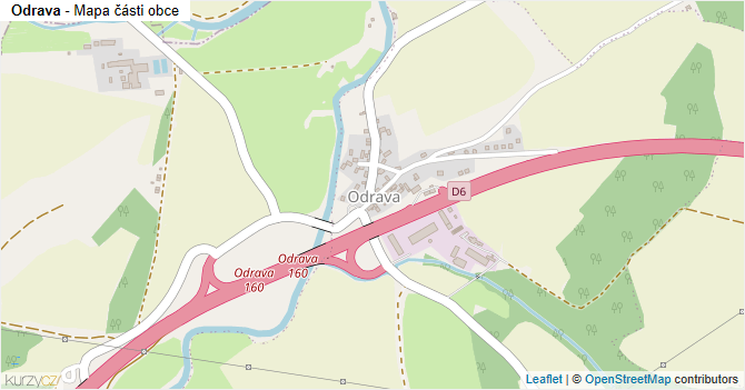 Odrava - mapa části obce