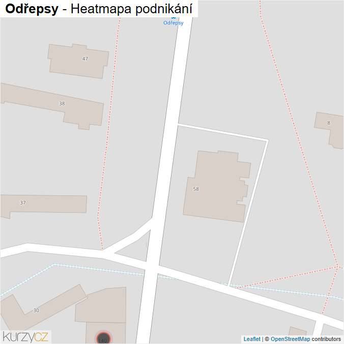 Mapa Odřepsy - Firmy v obci.