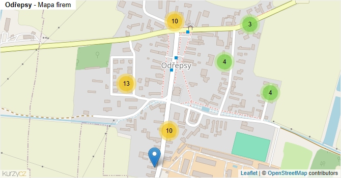 Odřepsy - mapa firem