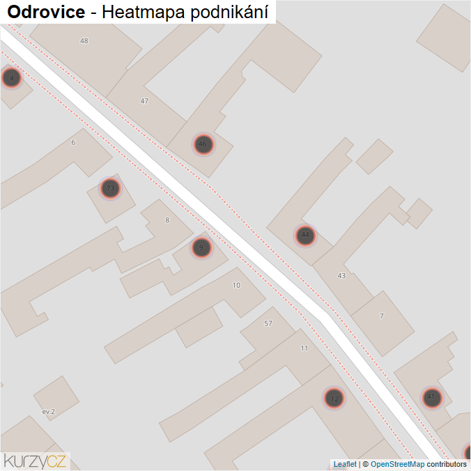 Mapa Odrovice - Firmy v obci.