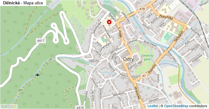 Dělnická - mapa ulice