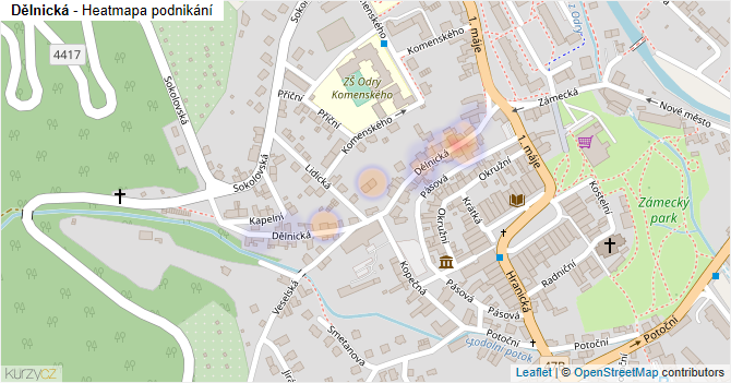 Dělnická - mapa podnikání