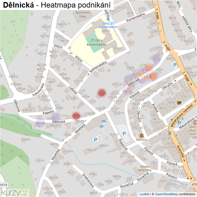 Mapa Dělnická - Firmy v ulici.