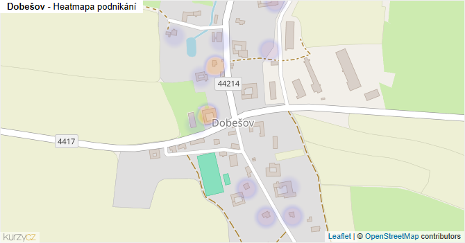 Dobešov - mapa podnikání