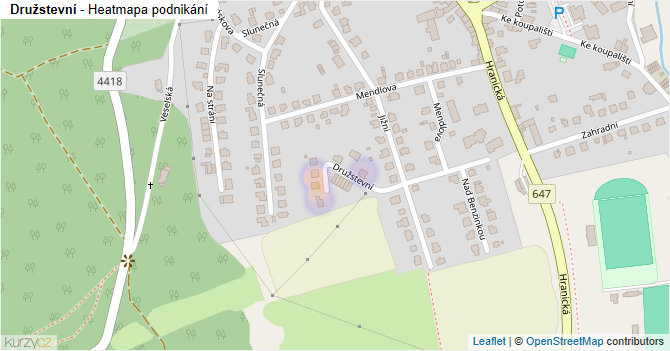Družstevní - mapa podnikání