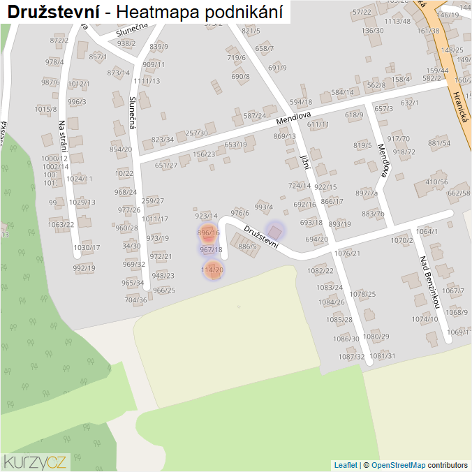 Mapa Družstevní - Firmy v ulici.