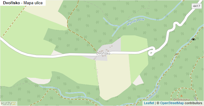 Dvořisko - mapa ulice