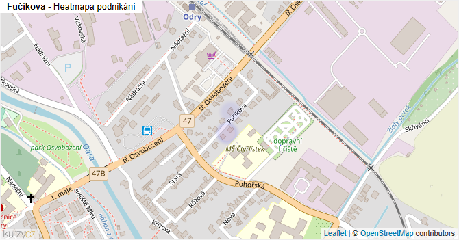 Fučíkova - mapa podnikání