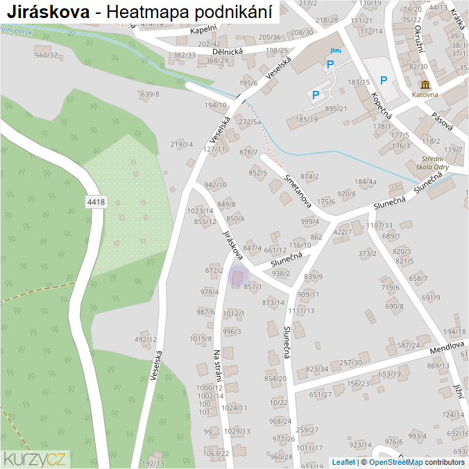 Mapa Jiráskova - Firmy v ulici.