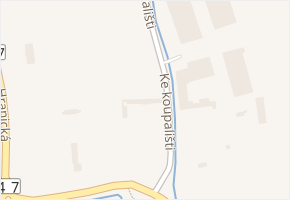 Ke koupališti v obci Odry - mapa ulice