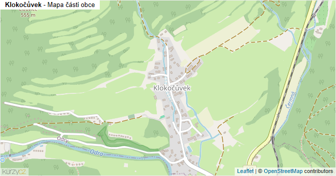 Klokočůvek - mapa části obce