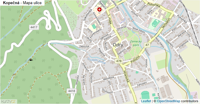 Kopečná - mapa ulice
