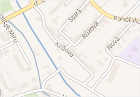 Křížová v obci Odry - mapa ulice