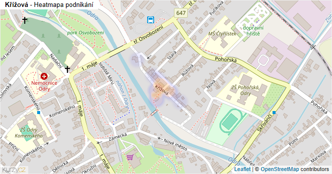 Křížová - mapa podnikání