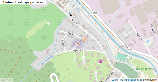 Květná - mapa podnikání