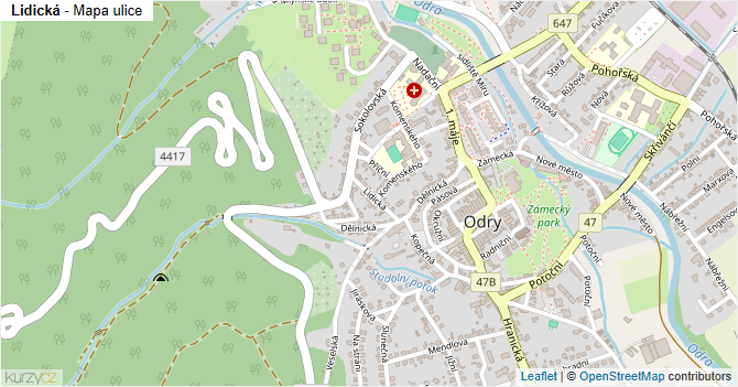 Lidická - mapa ulice