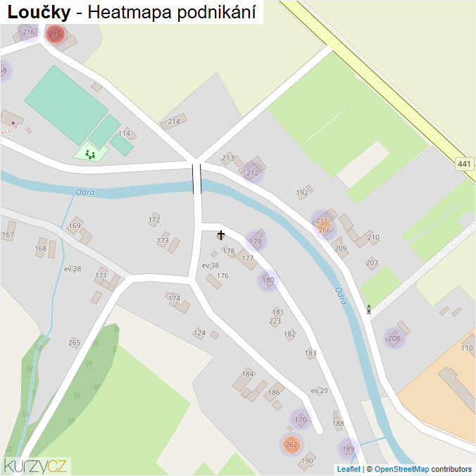 Mapa Loučky - Firmy v části obce.