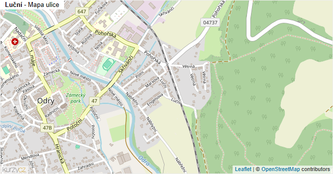 Luční - mapa ulice