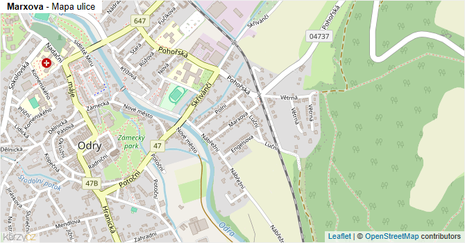 Marxova - mapa ulice