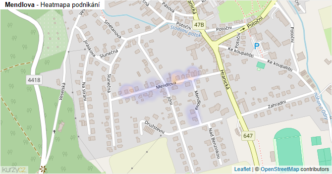 Mendlova - mapa podnikání