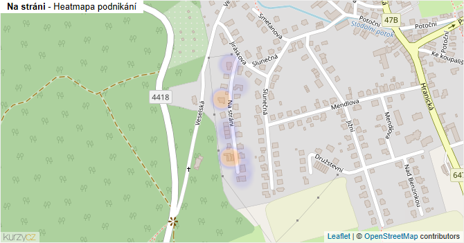 Na stráni - mapa podnikání