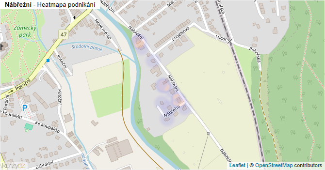 Nábřežní - mapa podnikání