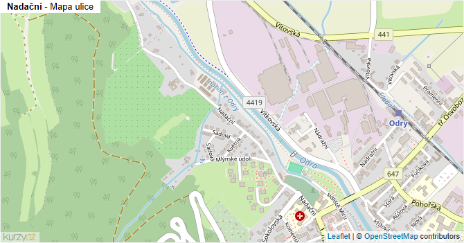 Nadační - mapa ulice