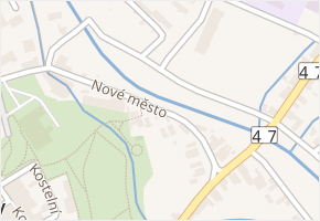 Nové město v obci Odry - mapa ulice