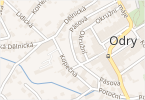 Pásová v obci Odry - mapa ulice