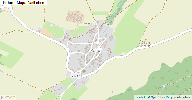Pohoř - mapa části obce