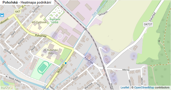 Pohořská - mapa podnikání